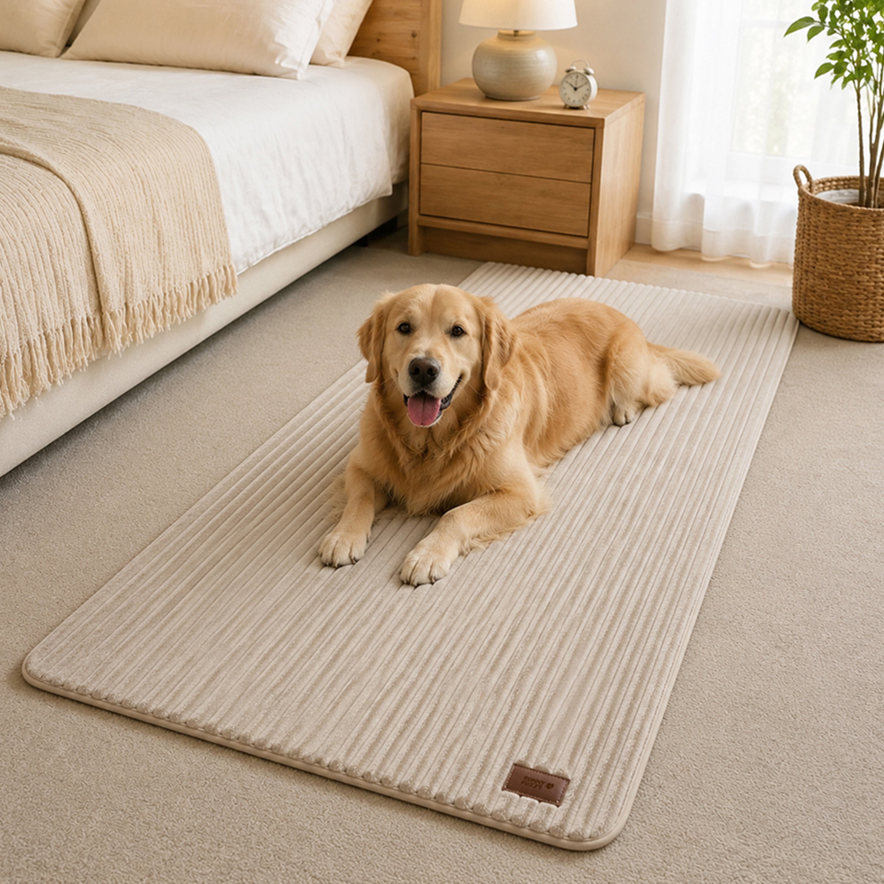 Furry Striped Sofa Protection Non-Slip Couch Cover - Solid