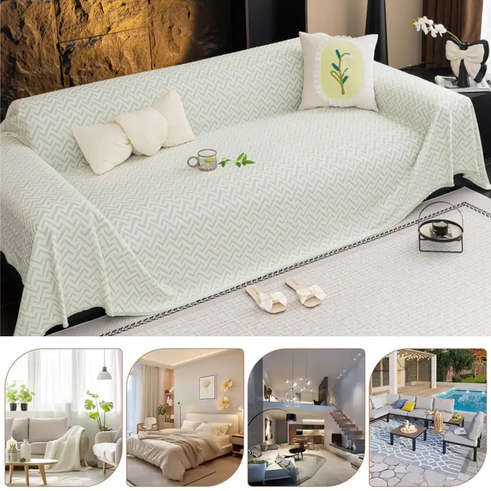 Breathable Cooling Ice Silk Heat-Absorbing Large Sofa Throw Blanket Sofa Cover