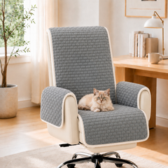 One-Piece Plush Non-Slip Office Chair Protector & Couch Cover with Elastic Straps