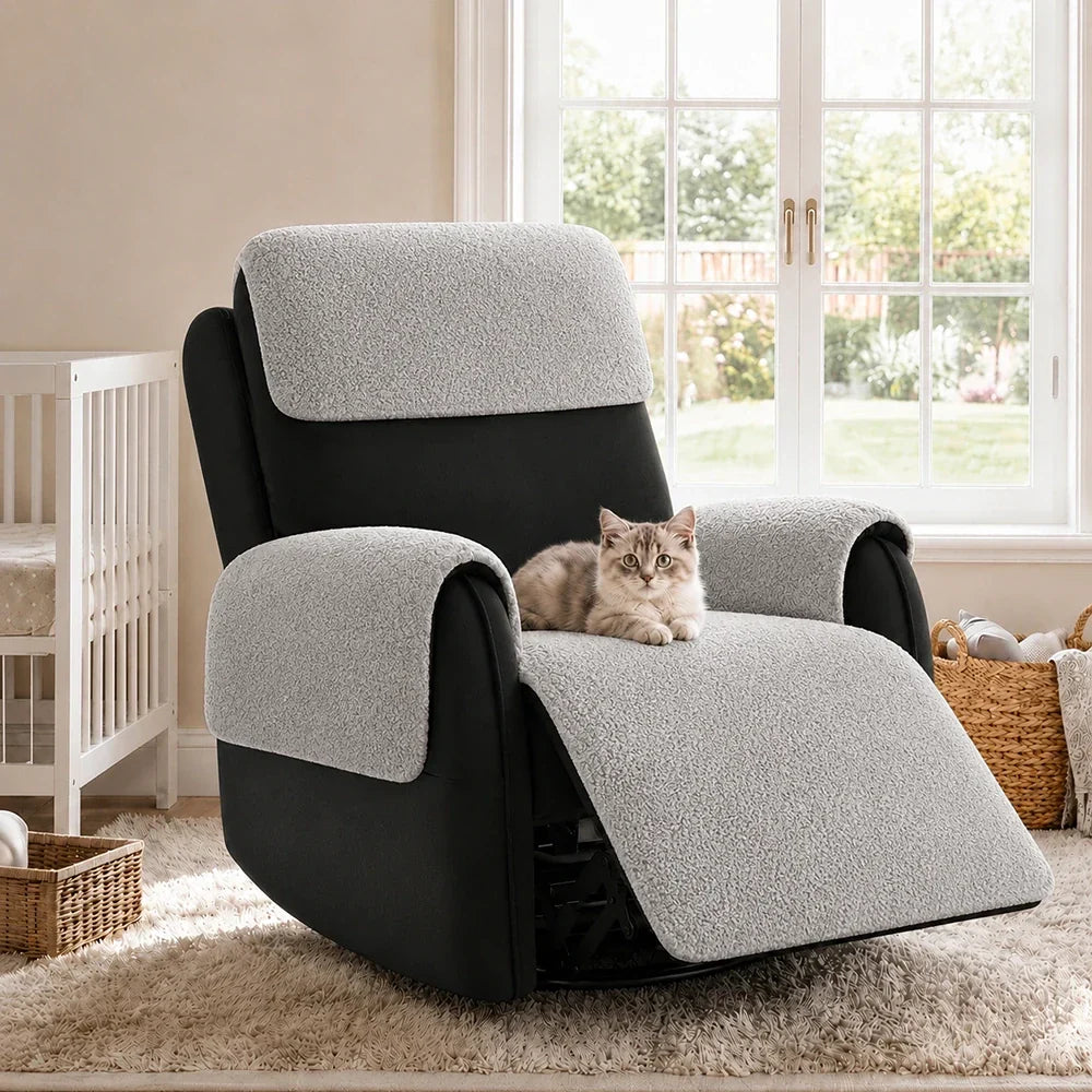 All-Season Breathable Chenille Scratch-Resistant Recliner Slipcover