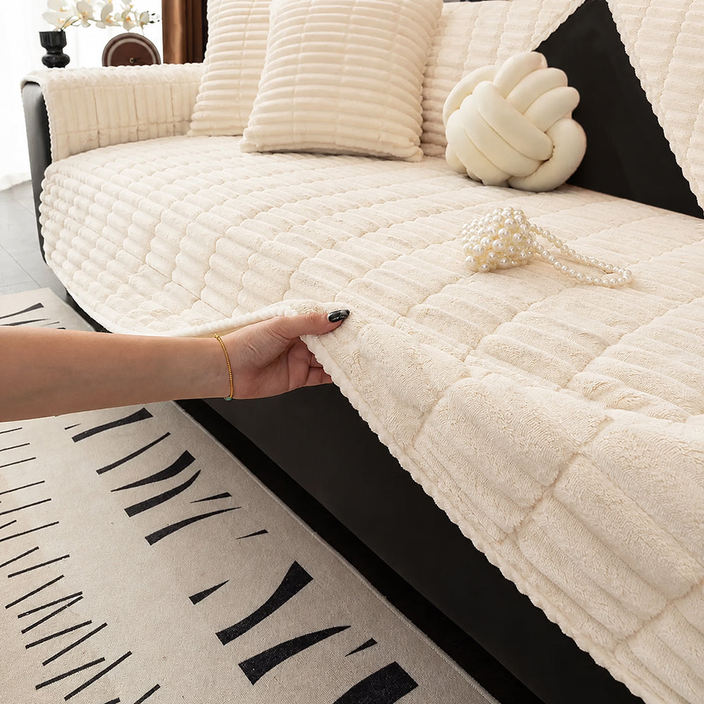 Waterproof Cozy Flannel Sofa Protection Non-Slip Couch Cover