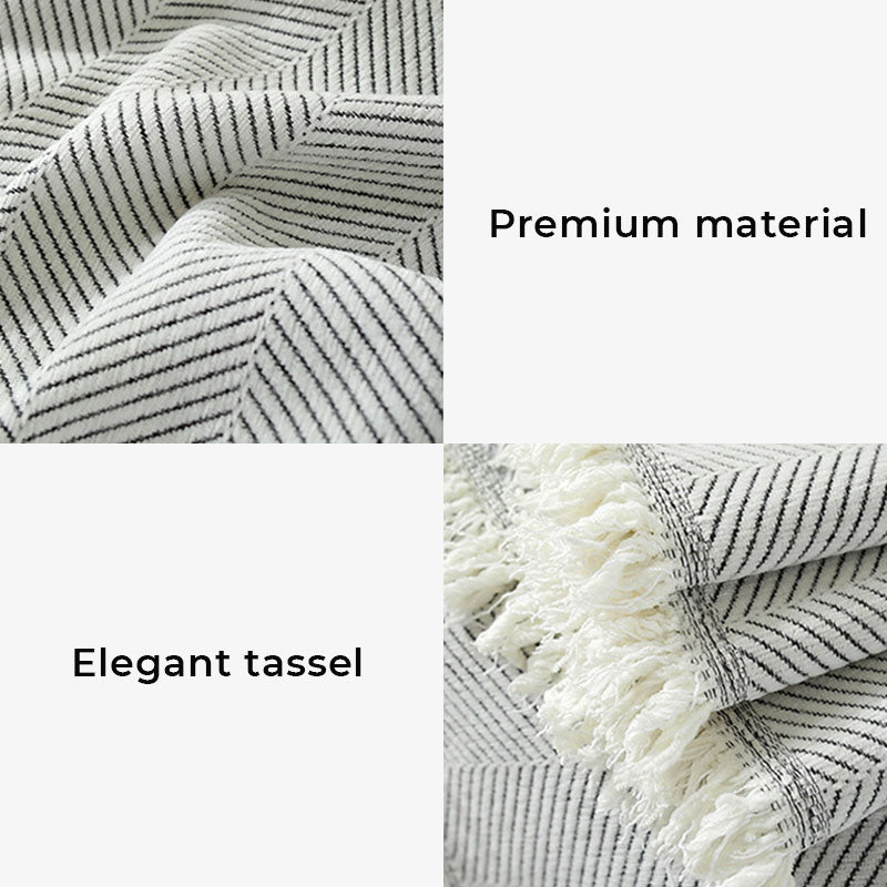 Chenille Blanket Herringbone Tassel Corner Sofa Cover Sofa Throw Blanket