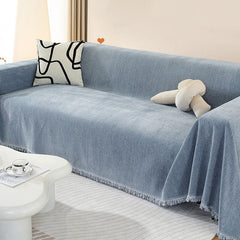 Chenille Blanket Herringbone Tassel Corner Sofa Cover Sofa Throw Blanket