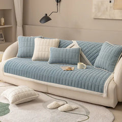 Classic Quilted Plaid Pet-Friendly Sofa Protection Washable Corner Couch Cover - Plaid