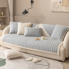 Classic Quilted Plaid Pet-Friendly Sofa Protection Washable Corner Couch Cover - Plaid