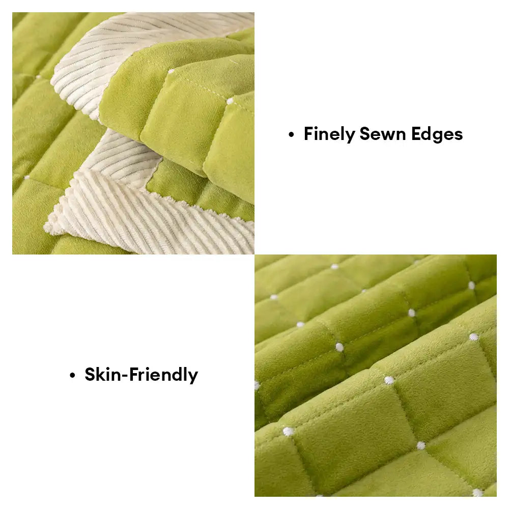 Classic Quilted Plaid Pet-Friendly Sofa Protection Washable Corner Couch Cover - Plaid