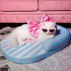 Cooling Breathable Neck Support Orthopedic Dog Bed - Bow
