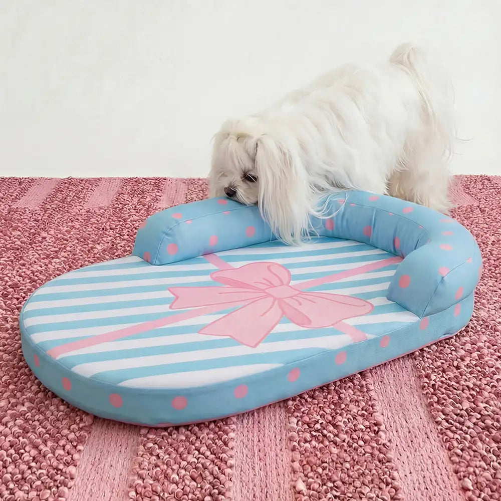 Cooling Breathable Neck Support Orthopedic Dog Bed - Bow