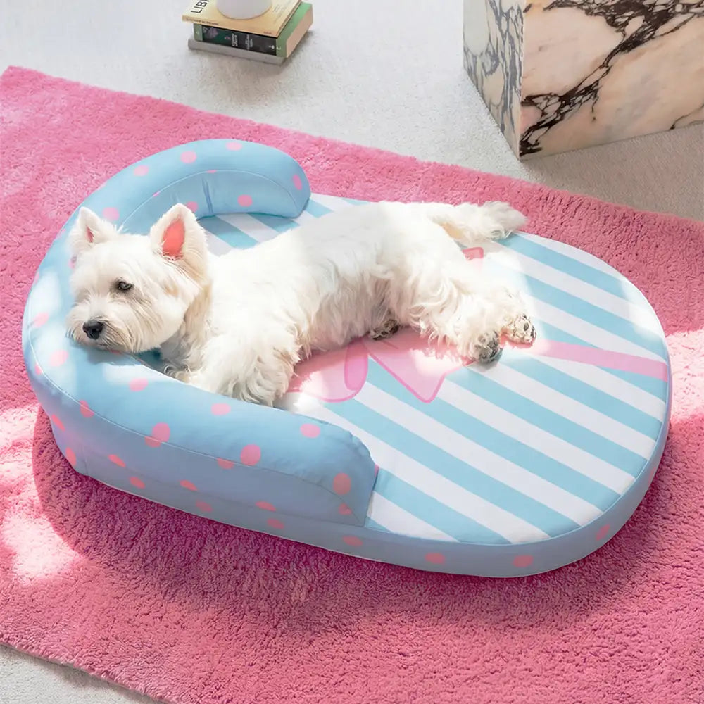 Cooling Breathable Neck Support Orthopedic Dog Bed - Bow