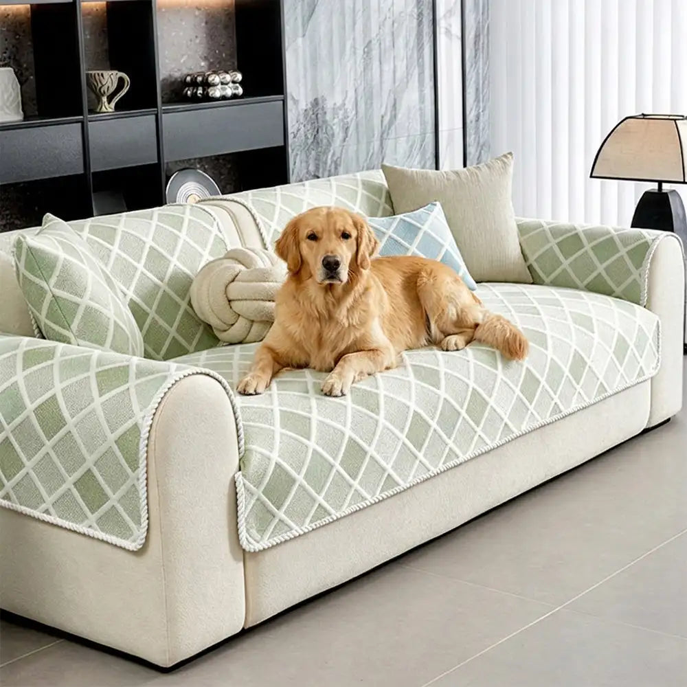 Cooling Ice Silk Heat-Absorbing Washable Non-Slip Couch Cover - Diamond