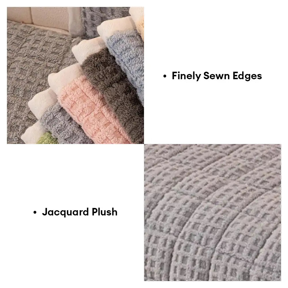 Cotton Fleece Pet-Friendly Comfortable Non-Slip Couch Cover - Waffle