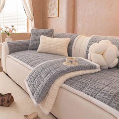 Cotton Fleece Pet-Friendly Comfortable Non-Slip Couch Cover - Waffle