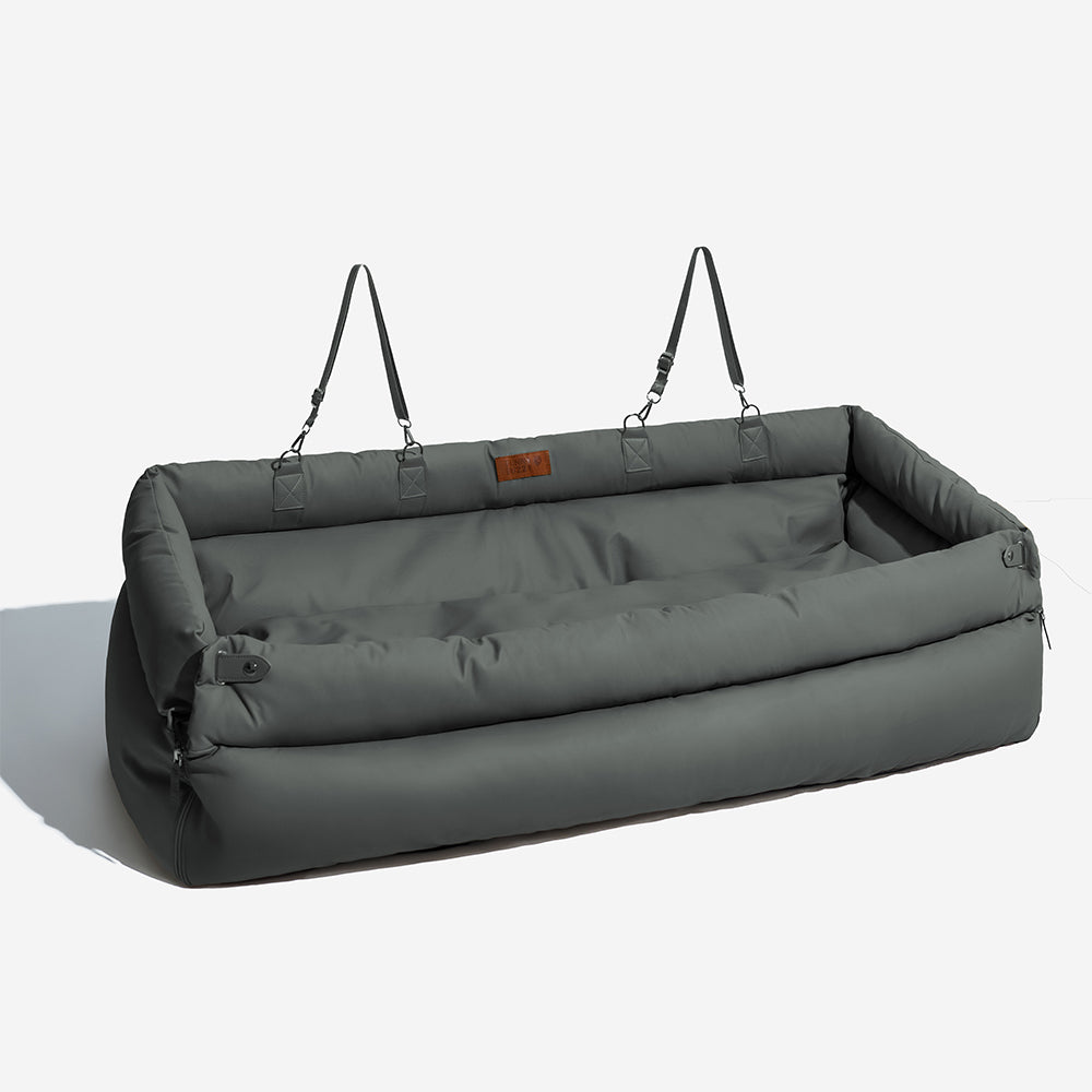 Large Deluxe Faux Leather Dog Car Seat Booster Bed - Roadtrip