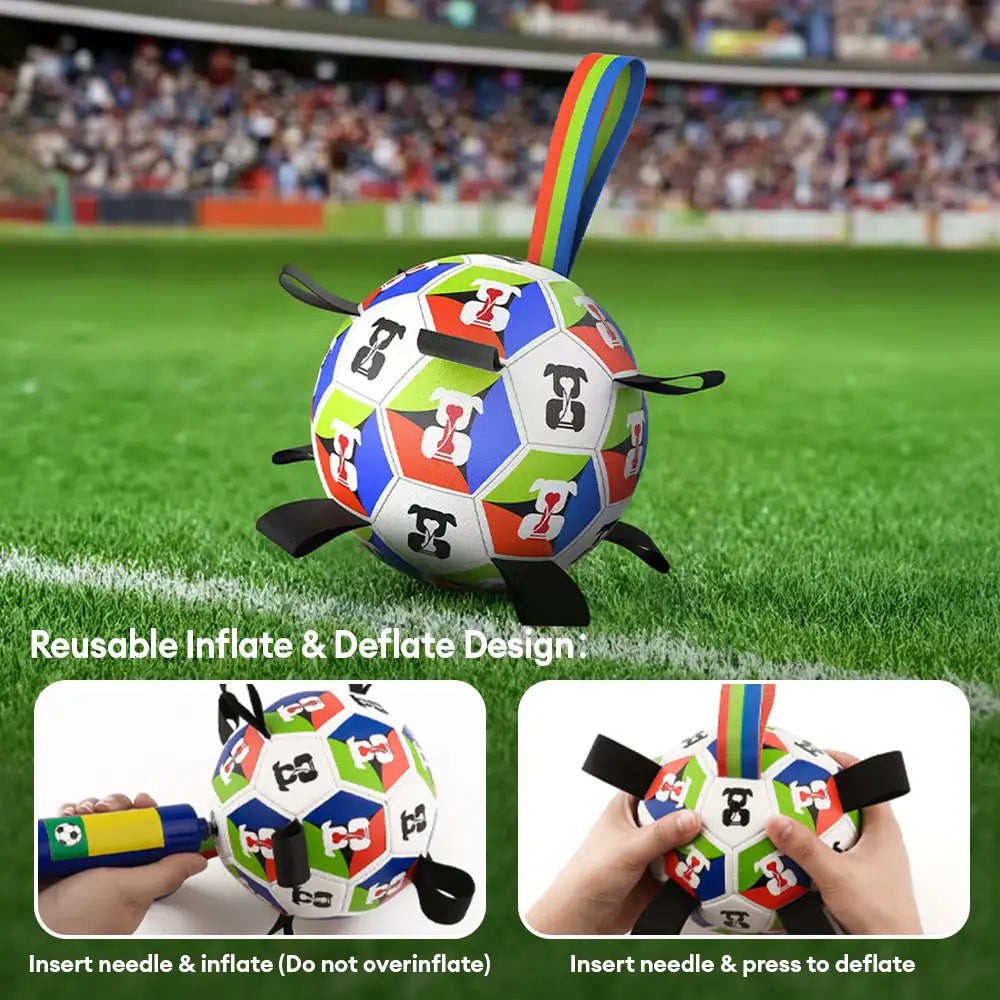 Dog Soccer Ball with Straps Interactive Dog Toy