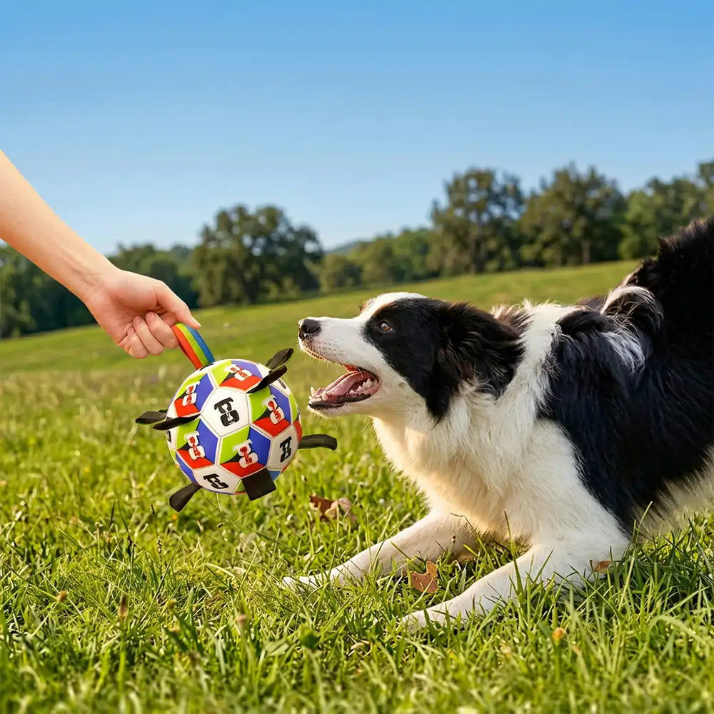 Dog Soccer Ball with Straps Interactive Dog Toy