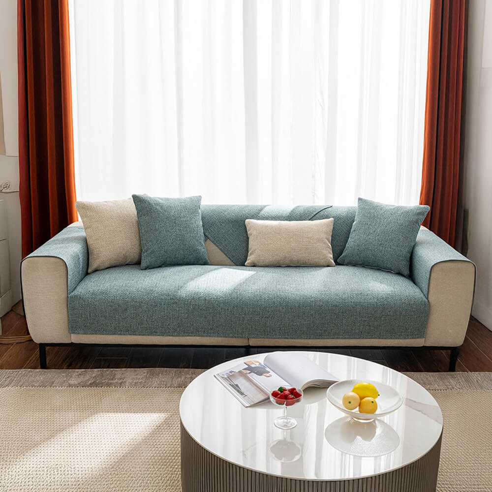 Minimalist Solid Colour Breathable Linen Sofa Cover