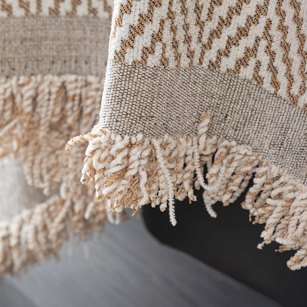 Premium Chenille Textured with Stylish Fringe Sofa Cover Sofa Throws