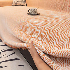Premium Chenille Textured with Stylish Fringe Sofa Cover Sofa Throws
