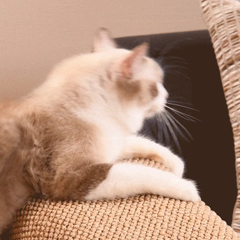 Faux Sisal Scratch-Resistant Sofa Armrest Protector Cover Cat Scratcher