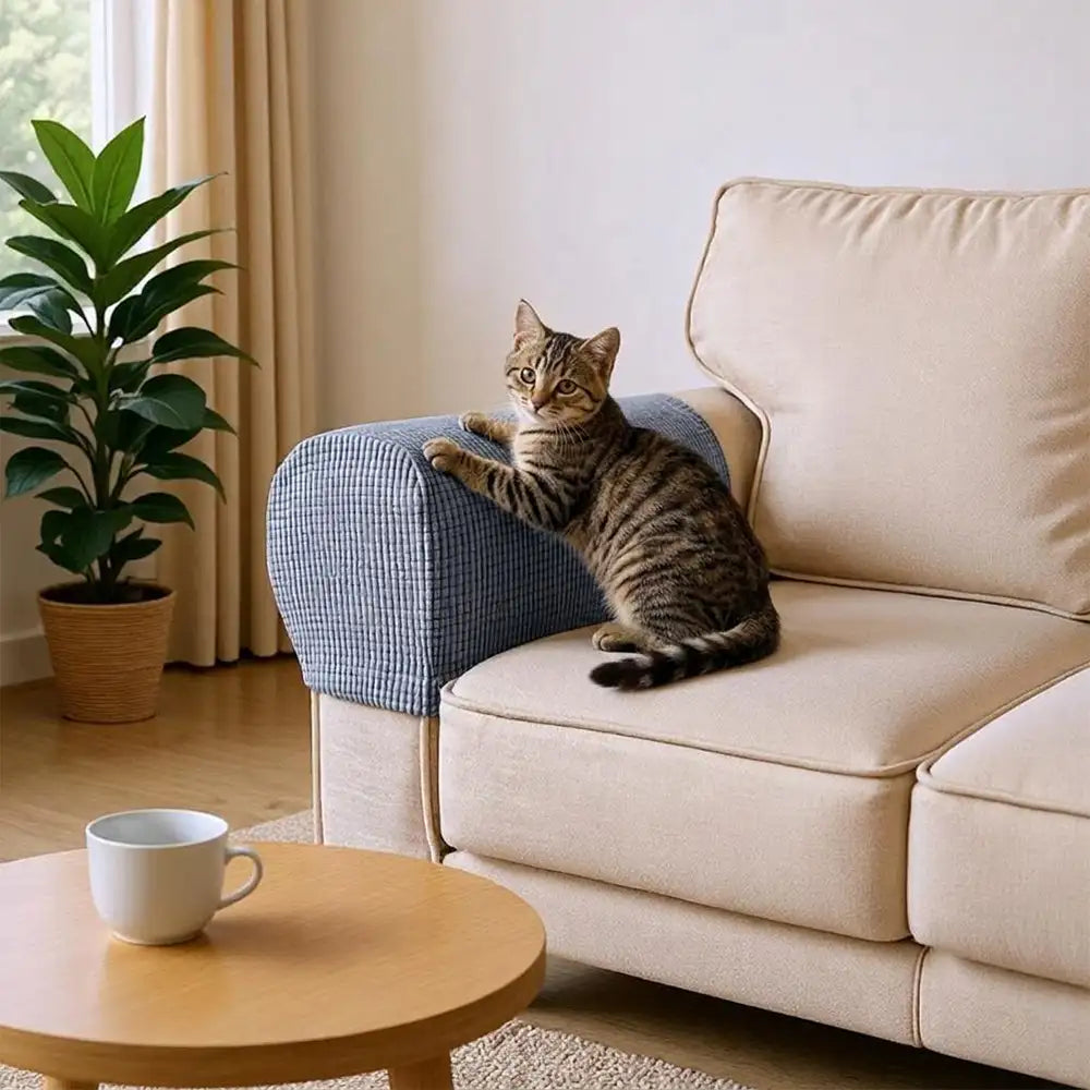 Fleece Elastic Sofa Armrest Protector Cover