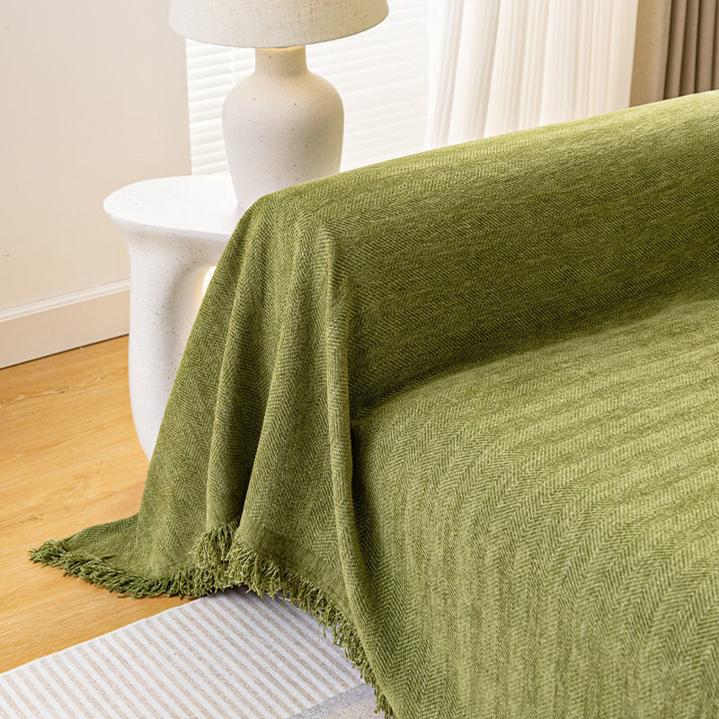 Full Coverage Herringbone Chenille Sofa Protection Wear-resistant Sofa Cover Sofa Throws