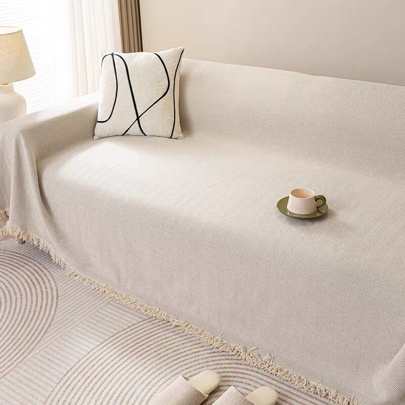 Full Coverage Herringbone Chenille Sofa Protection Wear-resistant Sofa Cover Sofa Throws