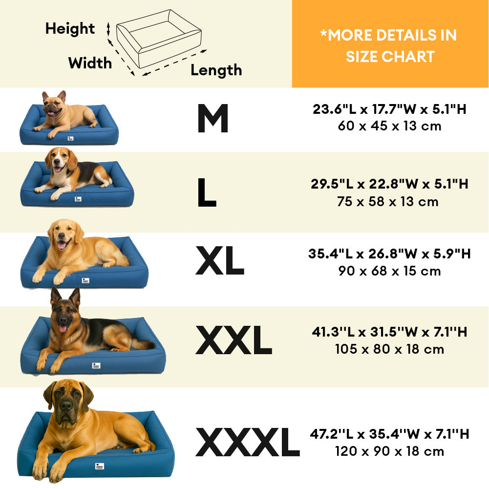 Fully Orthopedic Surround Support Waterproof Large Dog Bed - Pet-Friendly Bedroom
