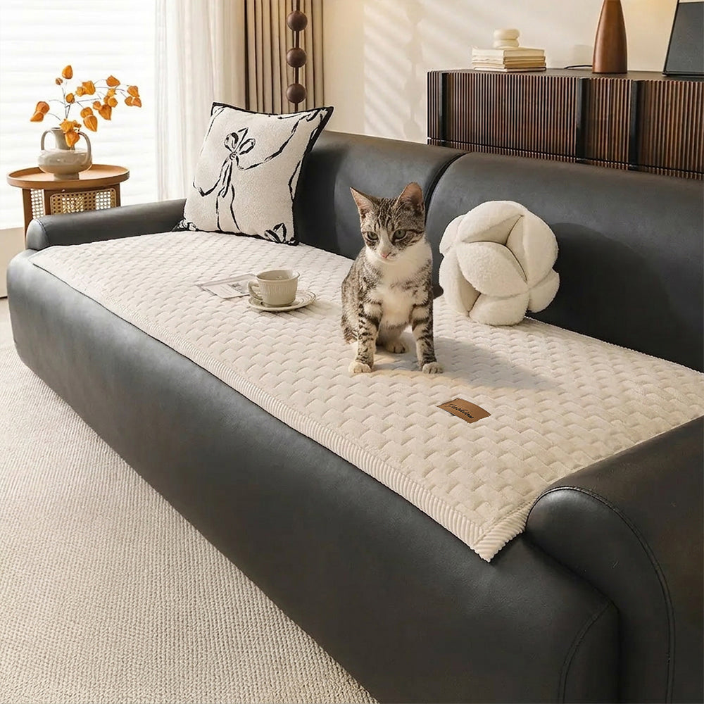 Soft Plush Scratch-Resistant Pet Mat Non-Slip Sofa Cover