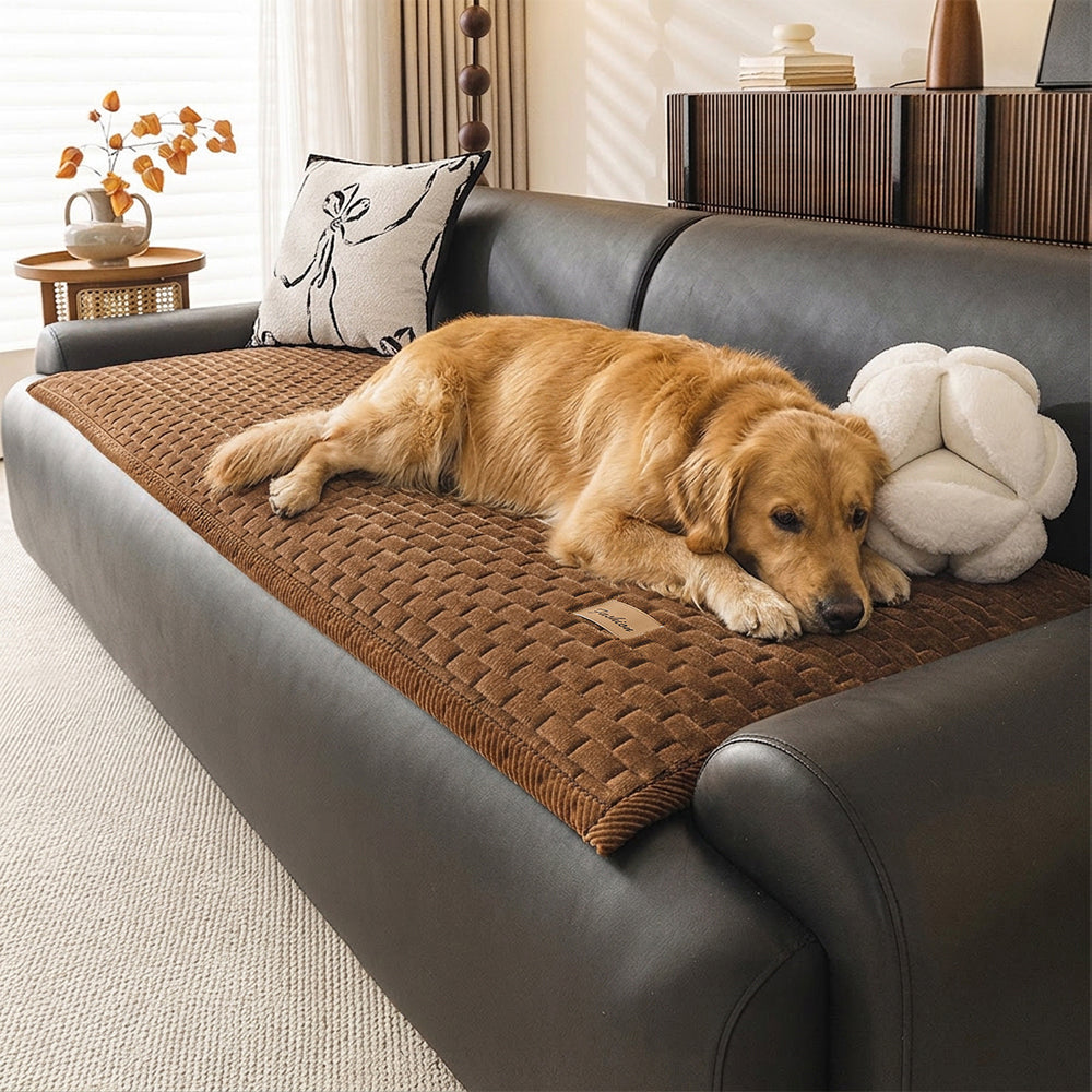 Soft Plush Scratch-Resistant Pet Mat Non-Slip Sofa Cover