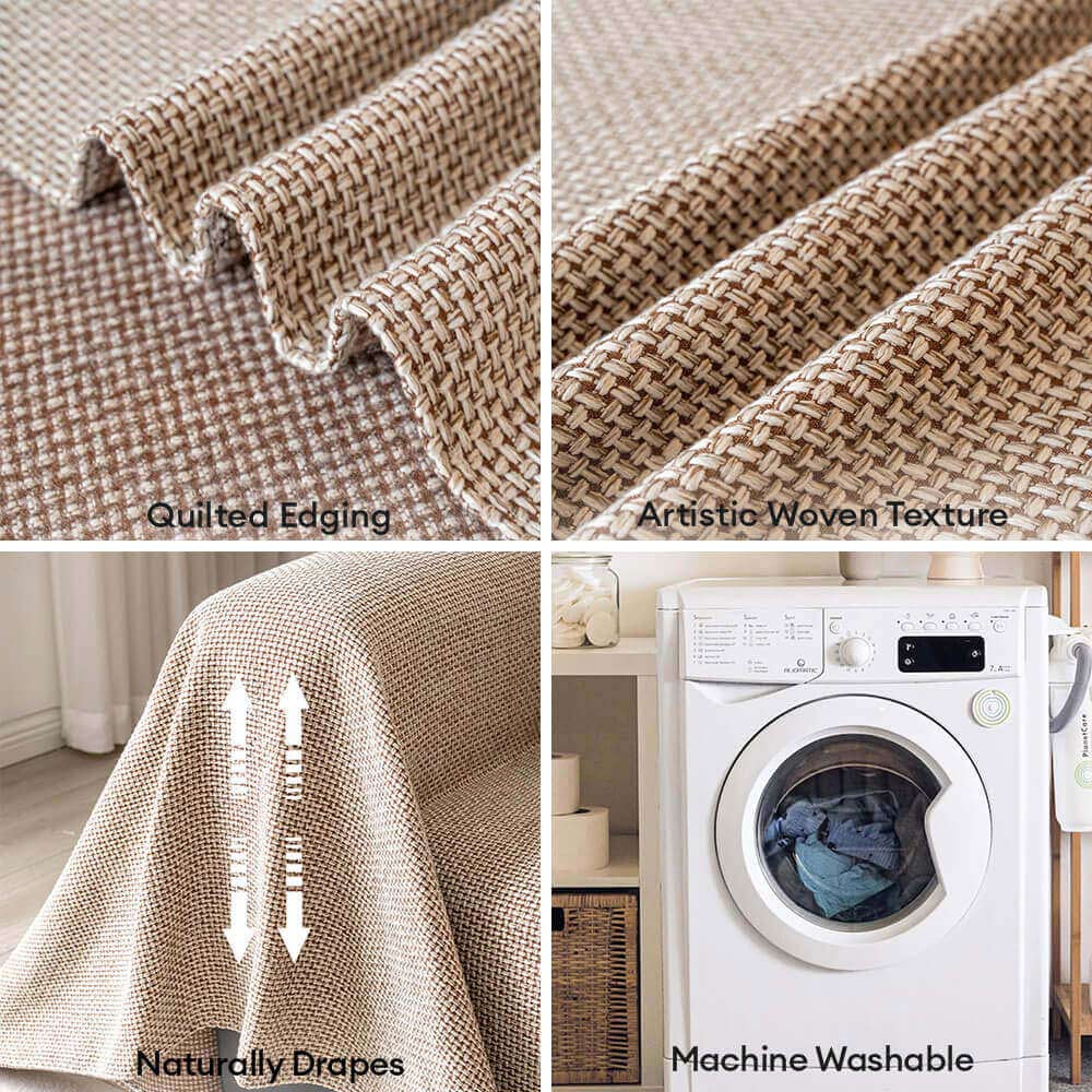 Breathable Woven Linen-Look Scratch-Resistant Throw Sofa Cover Sofa Throws