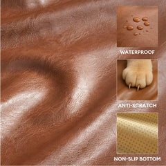 Luxury Faux Leather Waterproof Removable Dog Sofa Bed