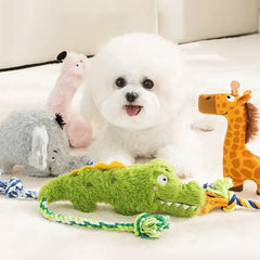 Animal Series Plush Squeak Dog Teething Toy