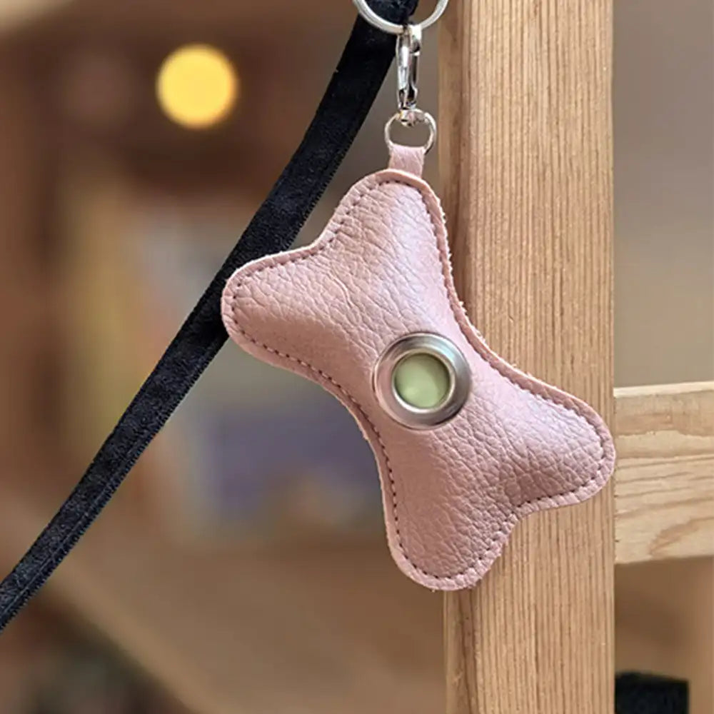 Bone-shaped Portable PU Leather Dog Poop Bag Dispenser