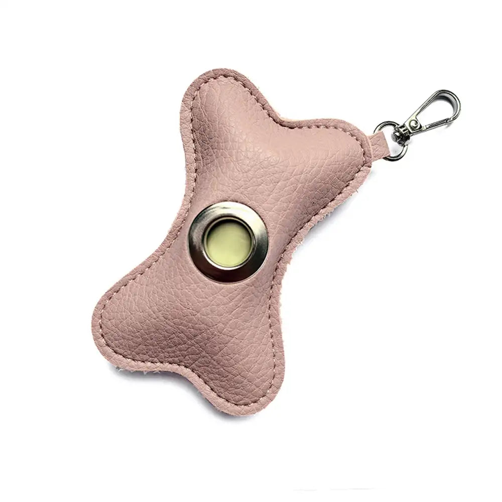 Bone-shaped Portable PU Leather Dog Poop Bag Dispenser