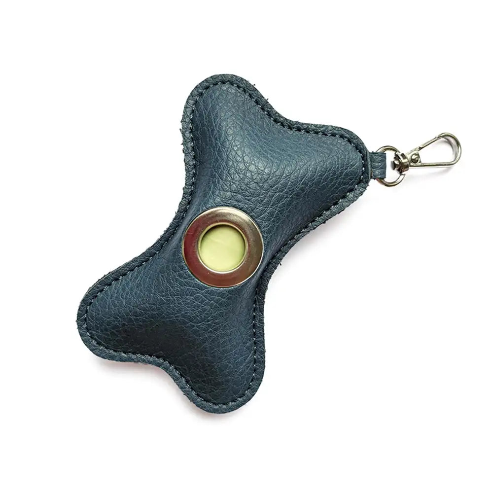 Bone-shaped Portable PU Leather Dog Poop Bag Dispenser