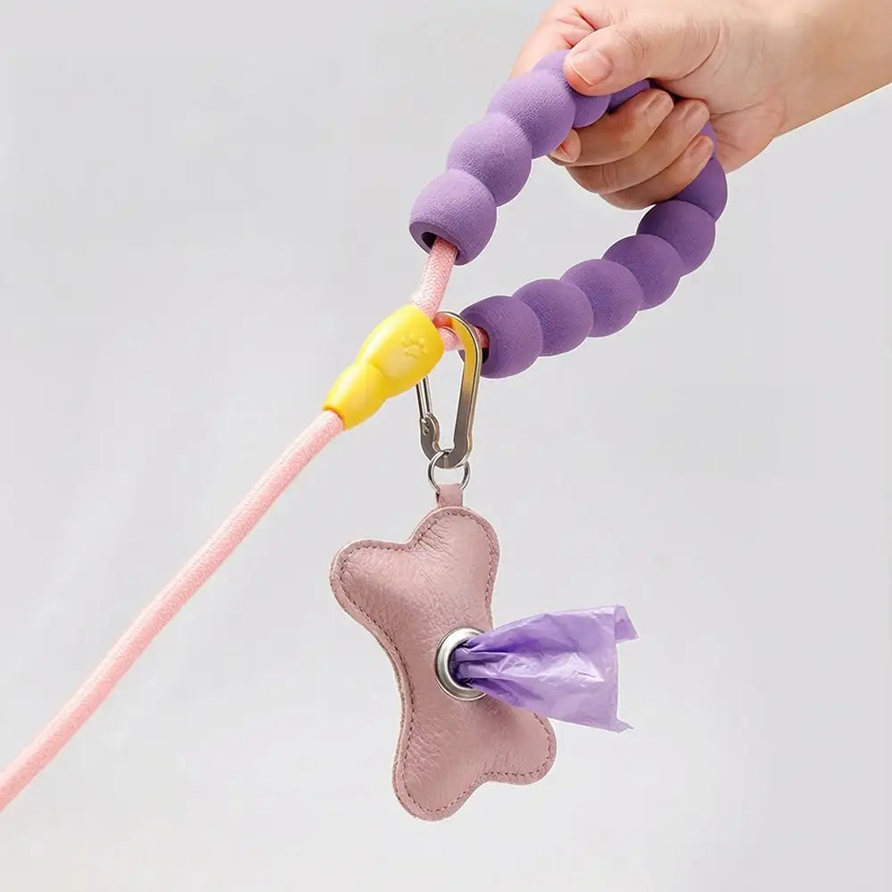 Bone-shaped Portable PU Leather Dog Poop Bag Dispenser