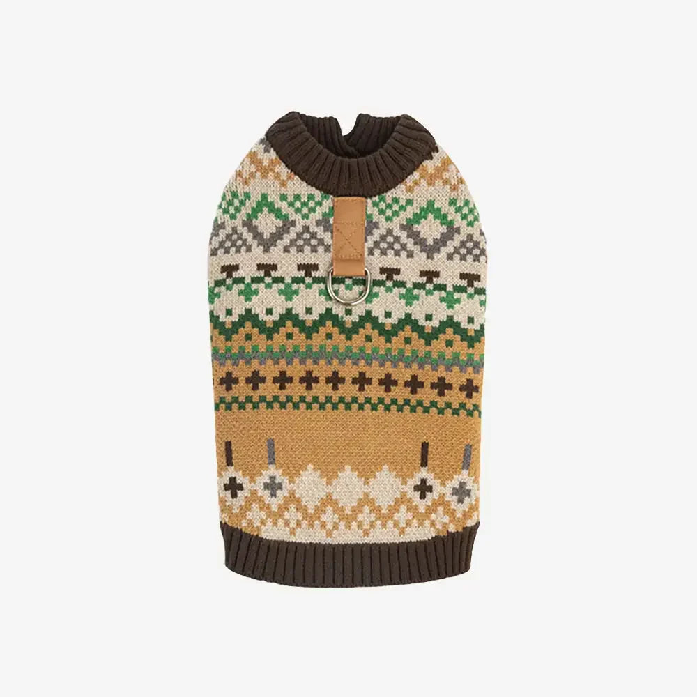 Fair Isle Vintage Pattern Dachshund And Small To Medium-Sized Dog Jumper