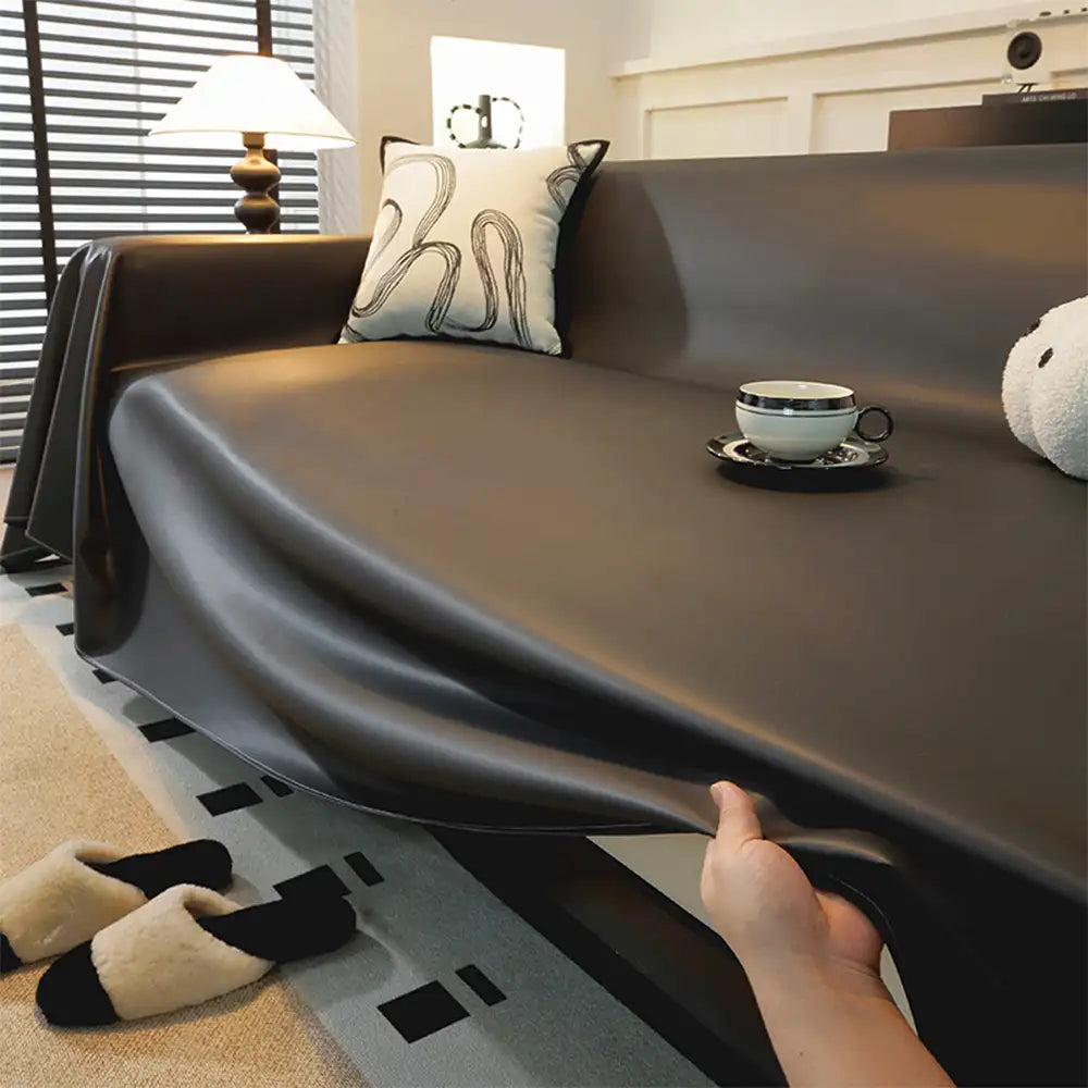 Faux Leather Waterproof Pet Hair-Resistant Sofa Throw Sofa Cover