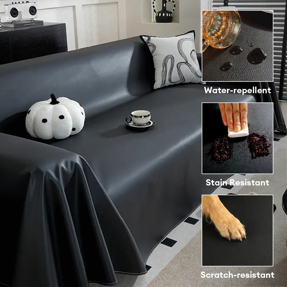 Faux Leather Waterproof Pet Hair-Resistant Sofa Throw Sofa Cover