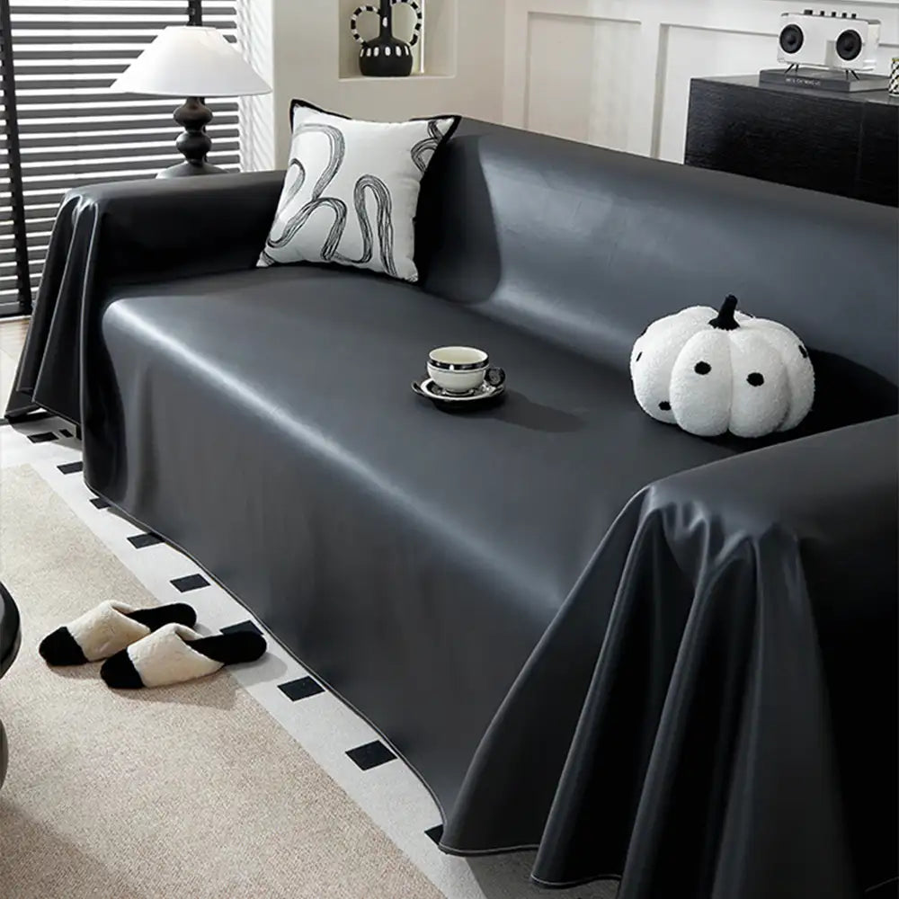 Faux Leather Waterproof Pet Hair-Resistant Sofa Throw Sofa Cover