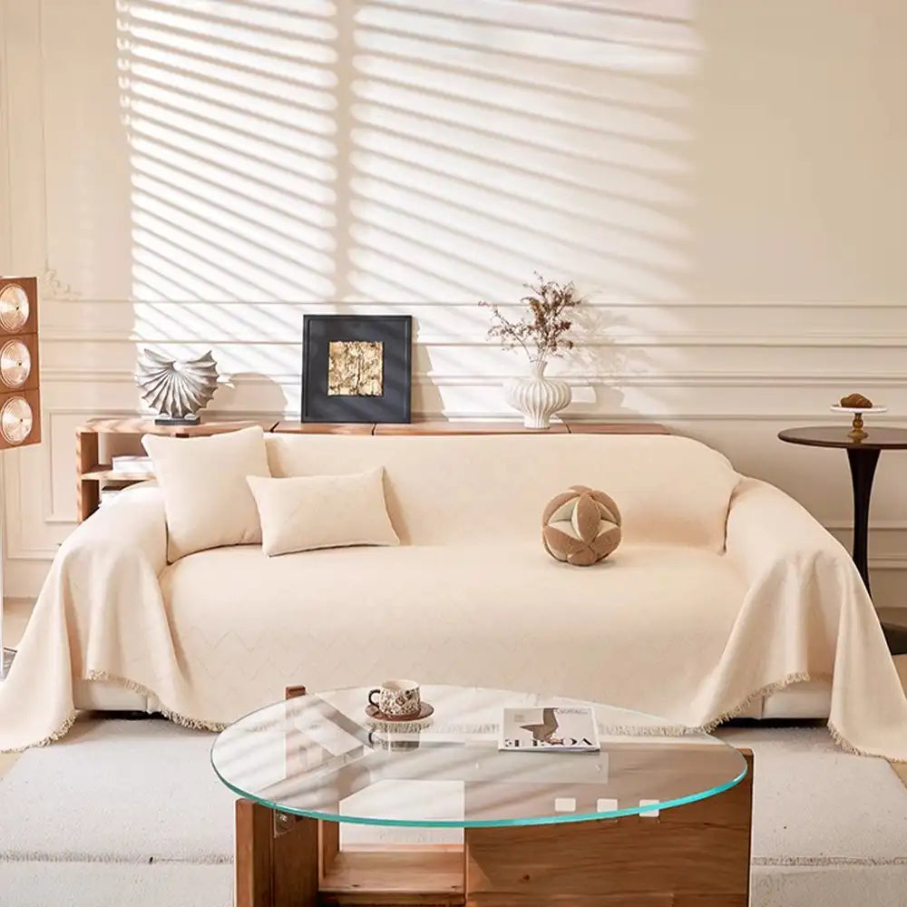 Faux Linen Scratch-Resistant Furniture Protector Sofa Blanket Sofa Cover Sofa Throws