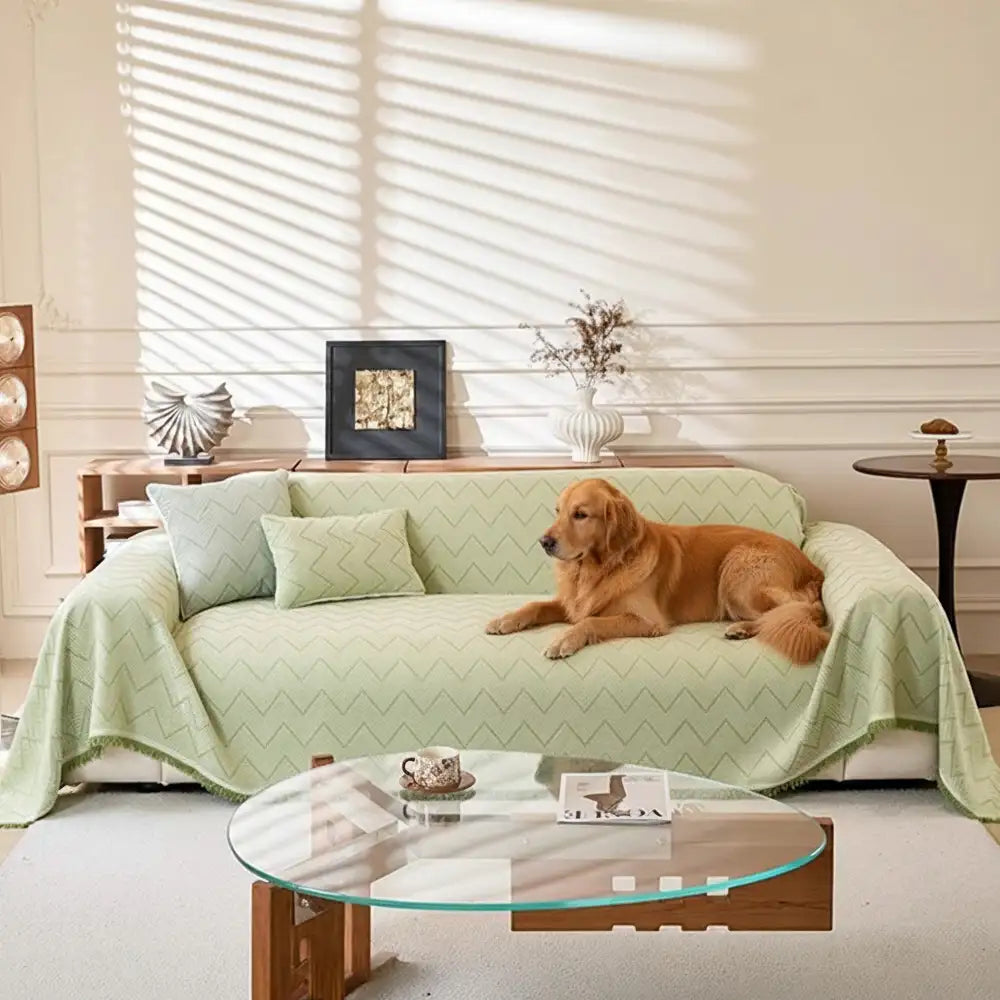 Faux Linen Scratch-Resistant Furniture Protector Sofa Blanket Sofa Cover Sofa Throws