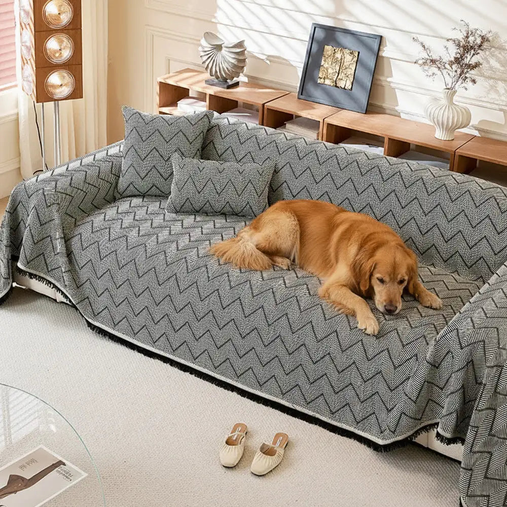 Faux Linen Scratch-Resistant Furniture Protector Sofa Blanket Sofa Cover Sofa Throws