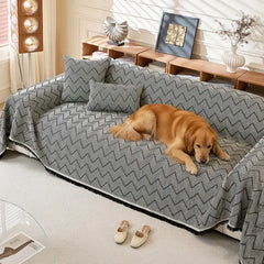 Faux Linen Scratch-Resistant Furniture Protector Sofa Blanket Sofa Cover Sofa Throws