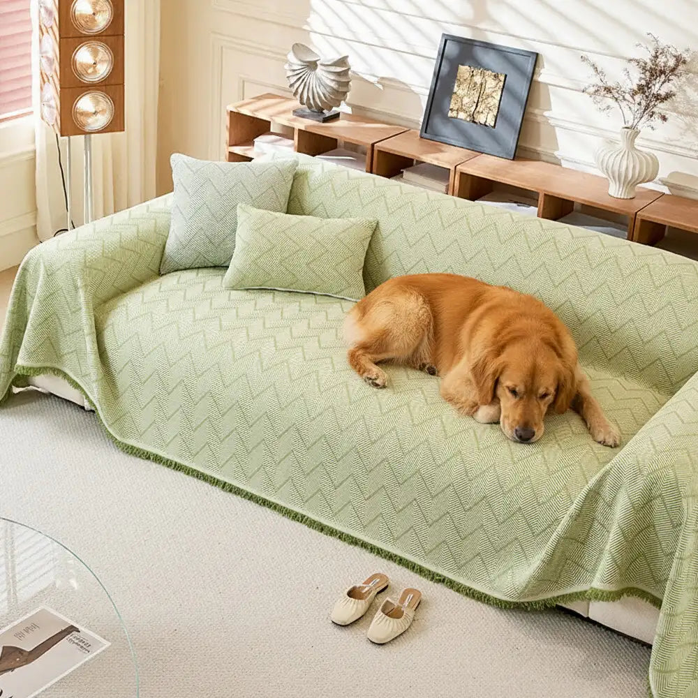 Faux Linen Scratch-Resistant Furniture Protector Sofa Blanket Sofa Cover Sofa Throws