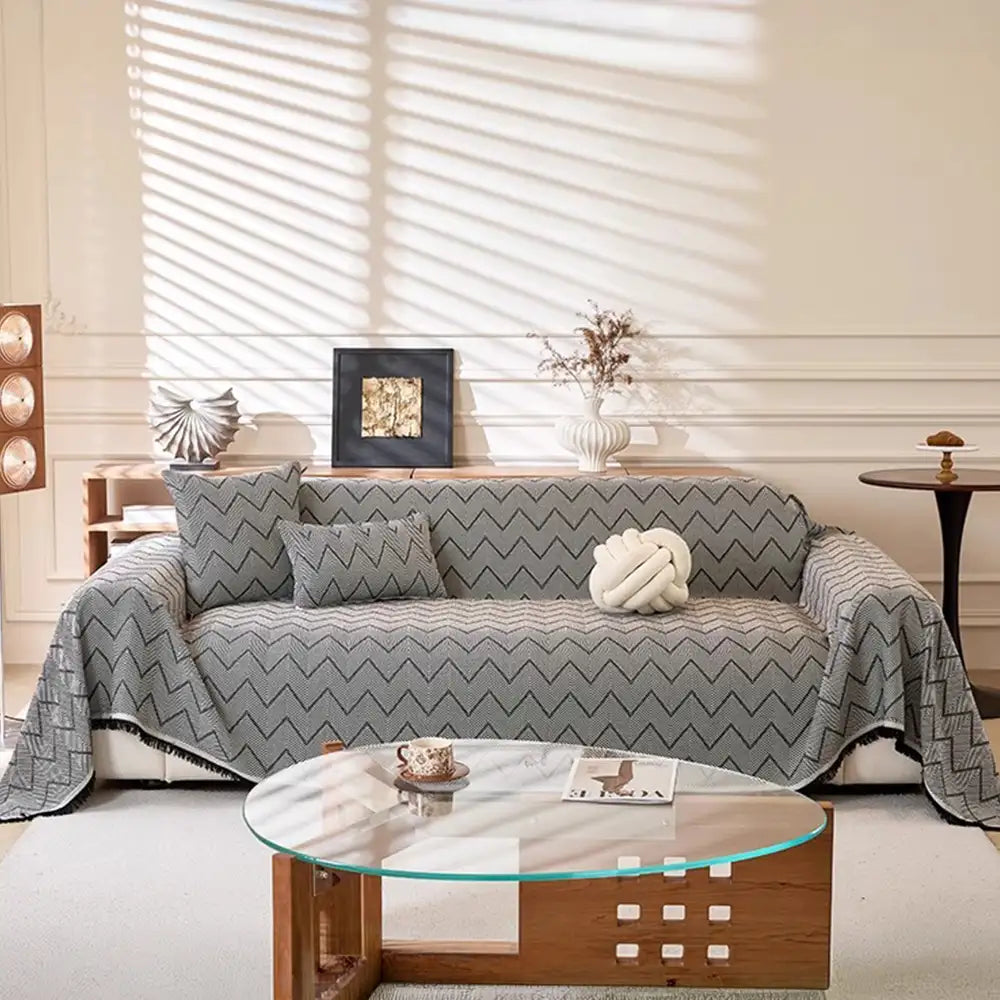 Faux Linen Scratch-Resistant Furniture Protector Sofa Blanket Sofa Cover Sofa Throws