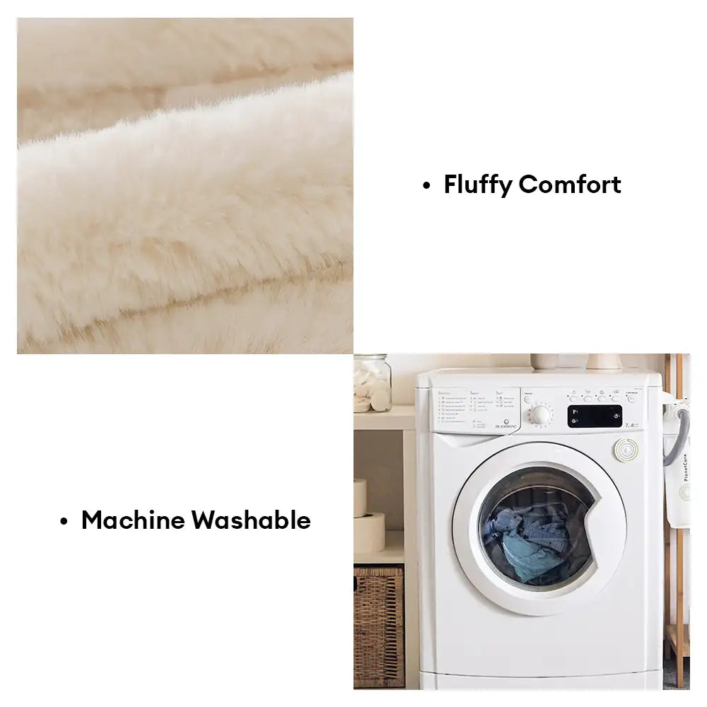 Fluffy Comfort Plush Furniture Protection Decorative Sofa Cover