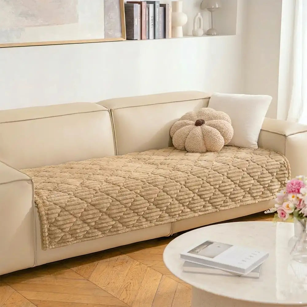 Fluffy Fuzzy Pet-Friendly Sofa Protector Washable Sofa Cover Pet Mat