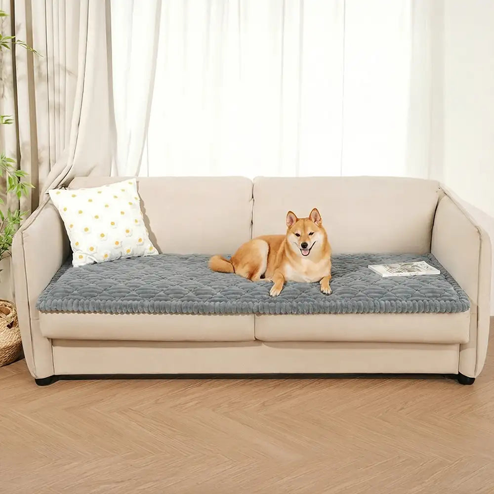 Fluffy Fuzzy Pet-Friendly Sofa Protector Washable Sofa Cover Pet Mat