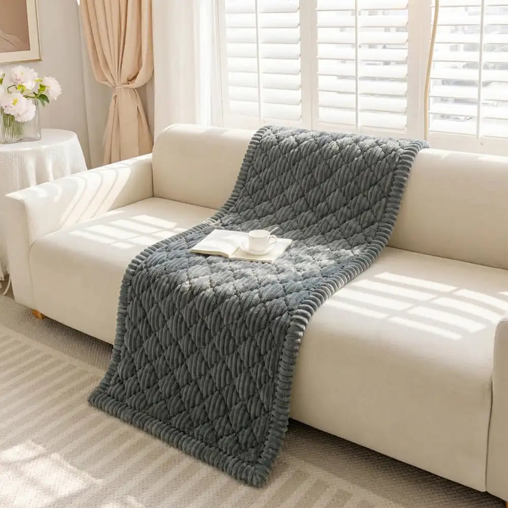 Fluffy Fuzzy Pet-Friendly Sofa Protector Washable Sofa Cover Pet Mat